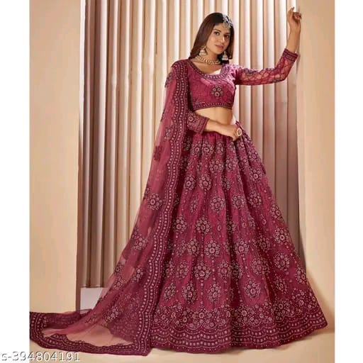 Violet Net Embroidered Choli